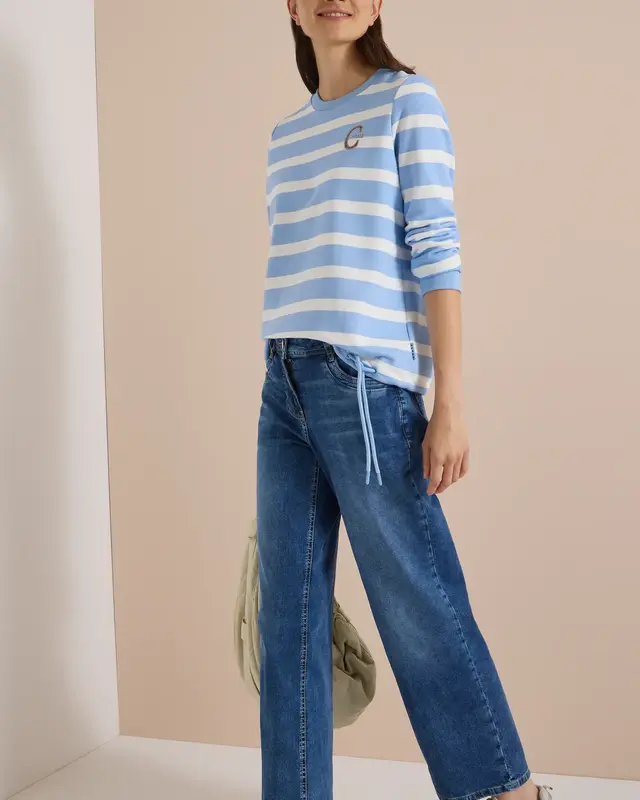 Cecil Striped Sweatshirt - Easy Blue