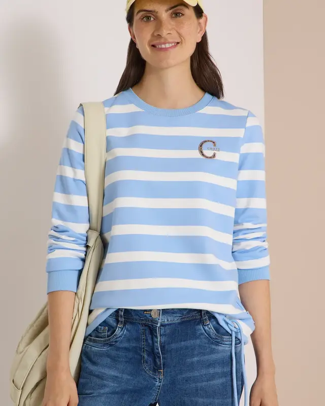 Cecil Gestreept Sweatshirt - Easy Blue