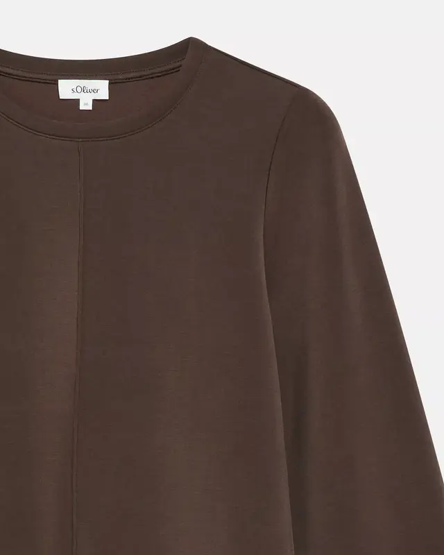 S. Oliver Scuba Sweatshirt Ballonmouw - Brown