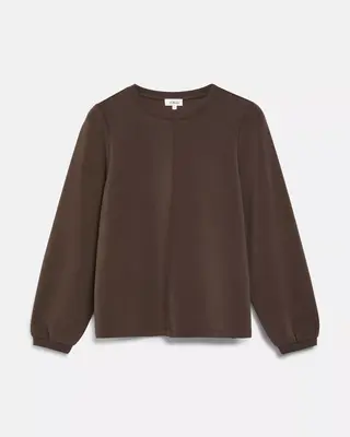 S. Oliver Scuba Sweatshirt Ballonmouw - Brown
