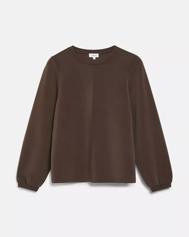 S. Oliver Scuba Sweatshirt Ballonmouw - Brown
