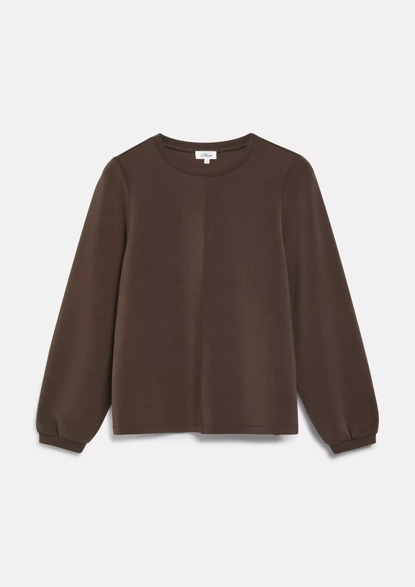 S. Oliver Scuba Sweatshirt Ballonmouw - Brown