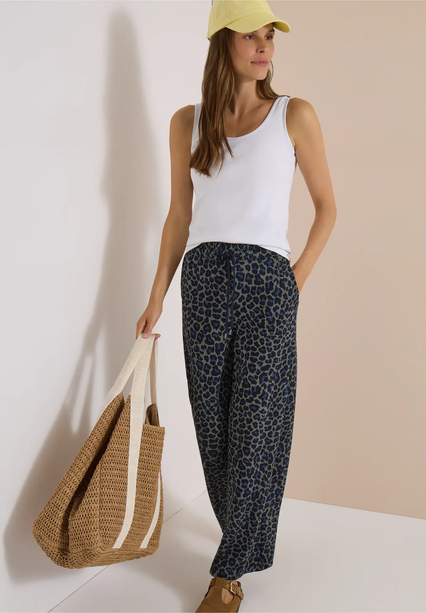 Cecil Wide Leg Broek Neele - Dried Olive Green