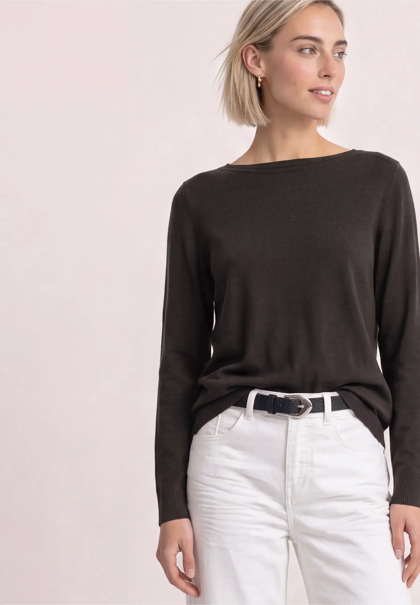 Street One Boothals Trui - Black Coffee
