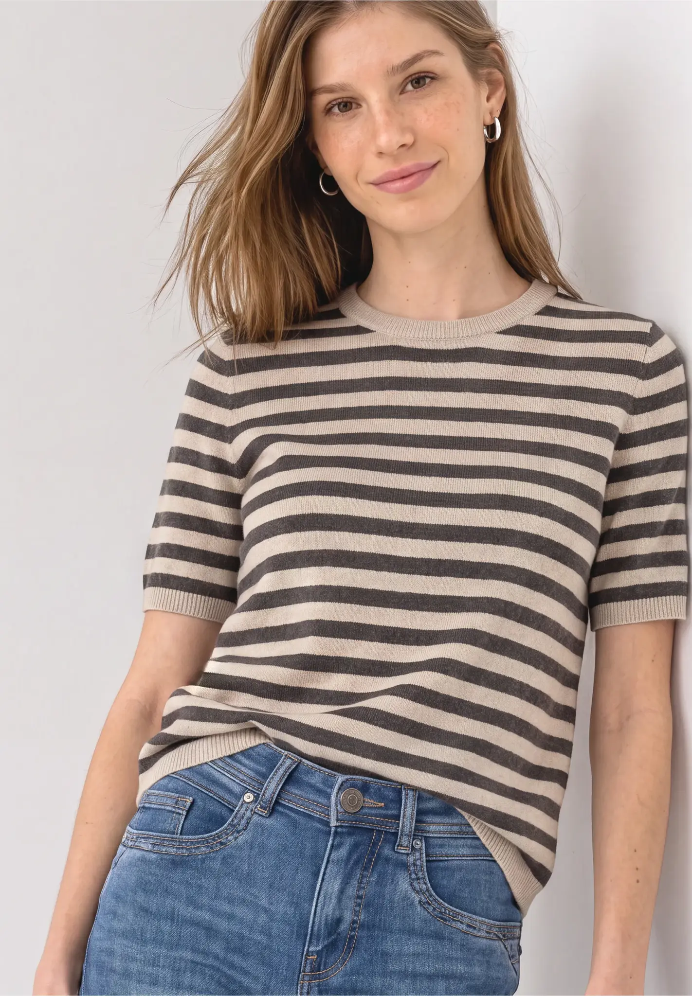 Street One Knit Jumper - Clay Sand Melange