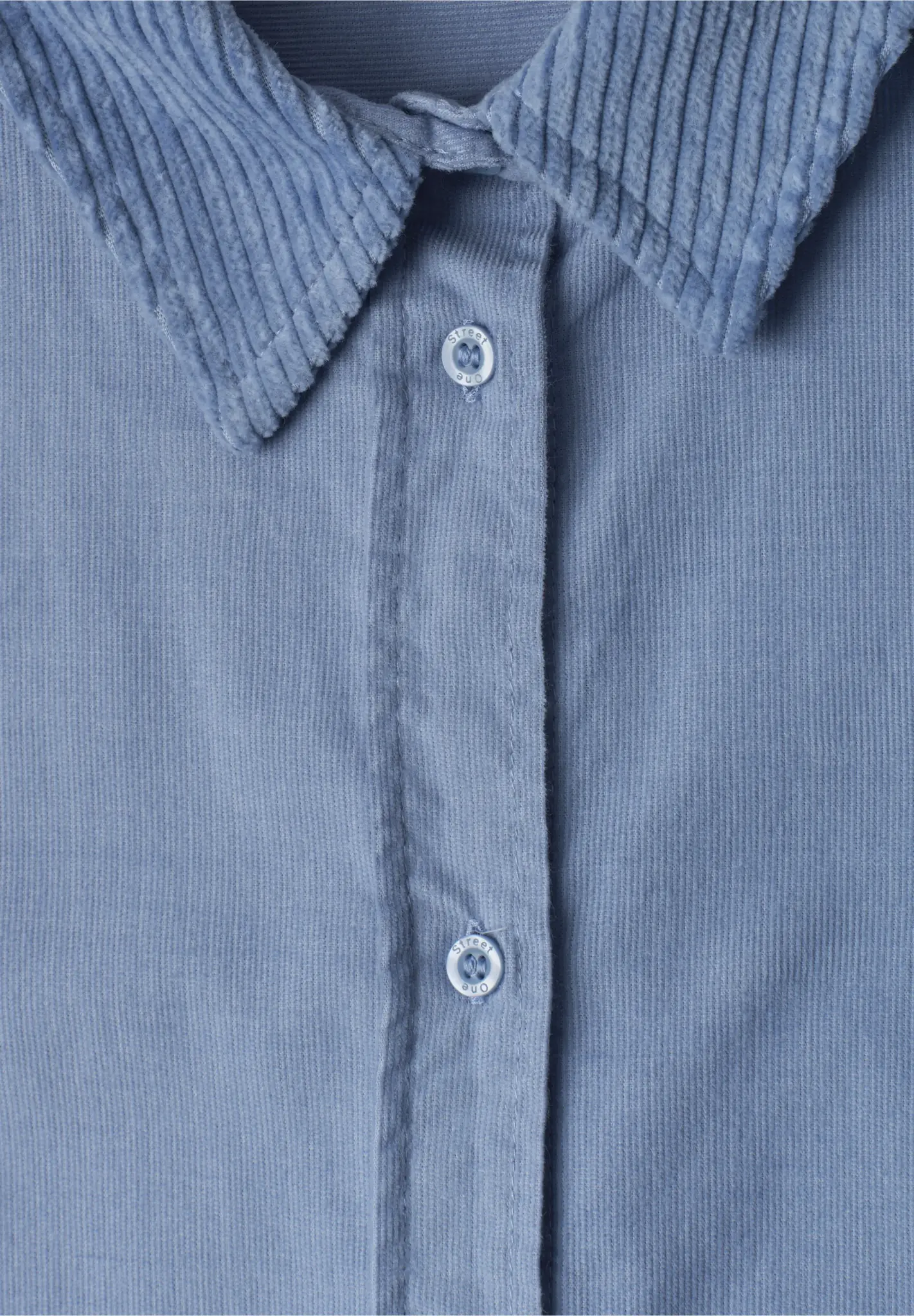 Street One Cord Mix Bluse - Northern Blue