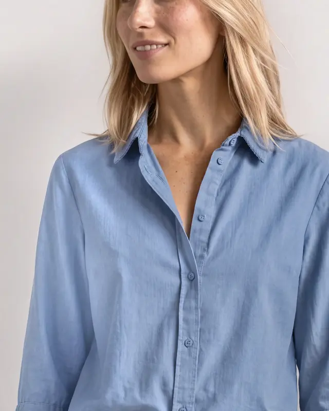 Street One Corduroy Mix Blouse - Northern Blue