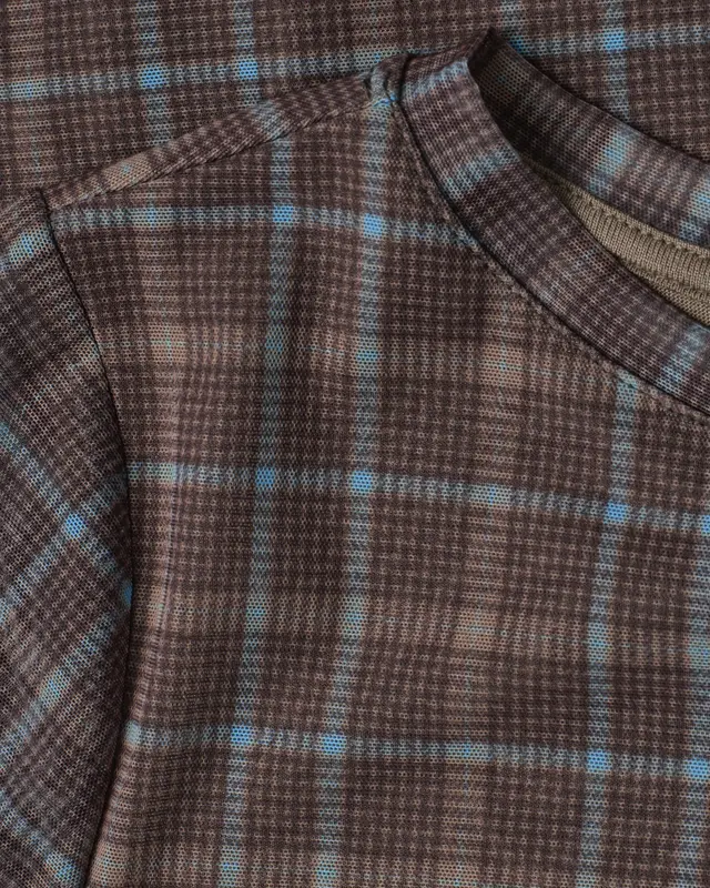 Street One Mesh Shirt mit Print - Silk Brown