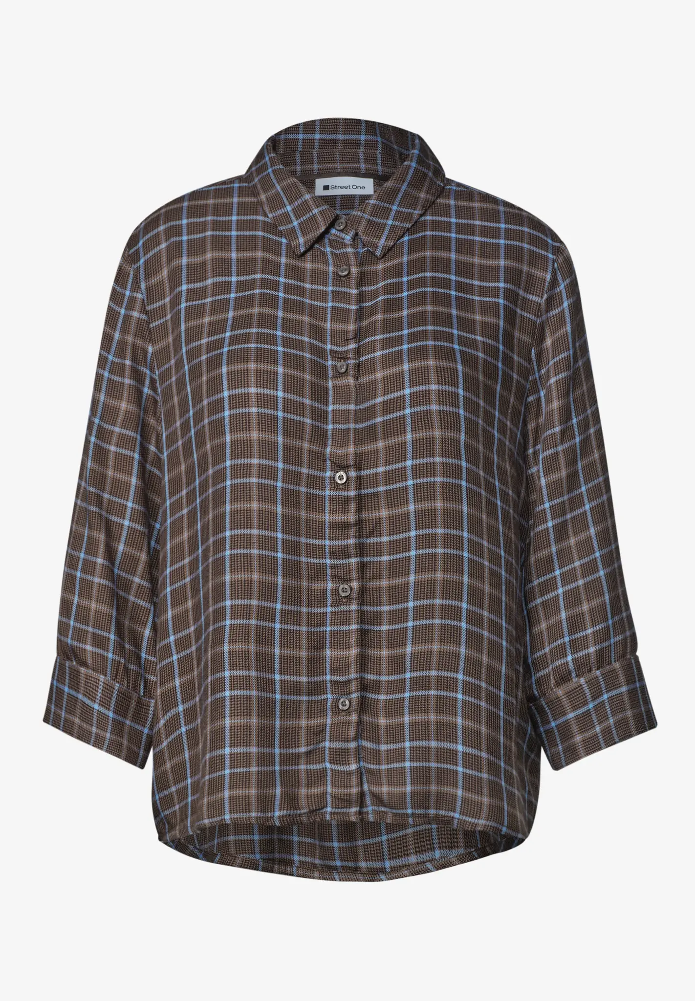 Street One 3/4-Arm Bluse mit Print - Silk Brown