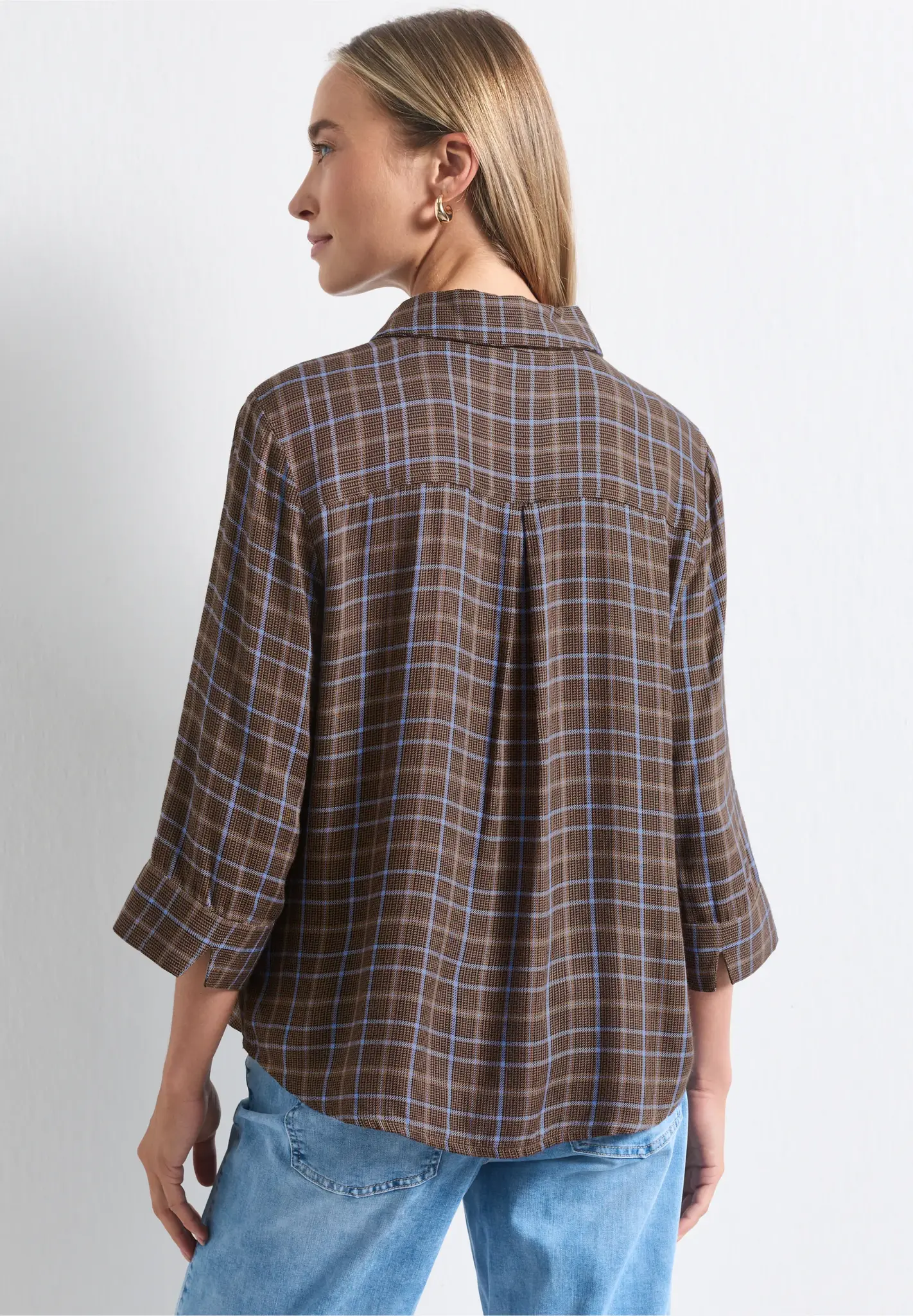 Street One 3/4-Mouw Blouse met Print - Silk Brown