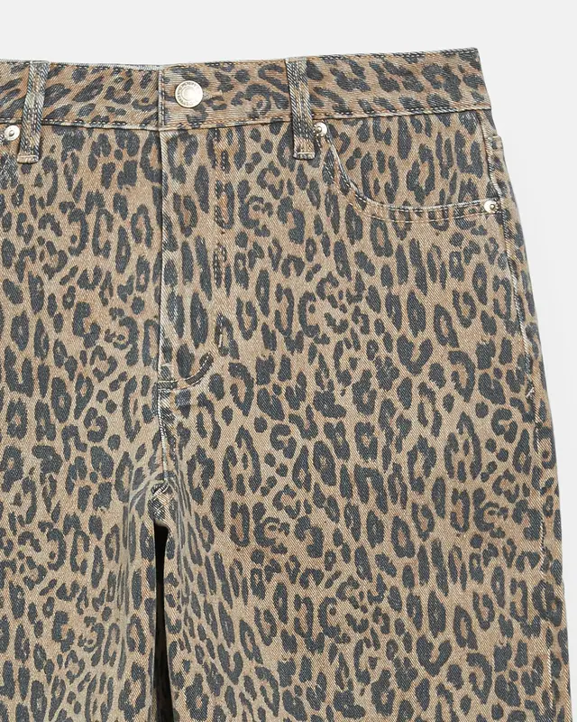 S. Oliver Barrel Jeans Leo Print - Sand