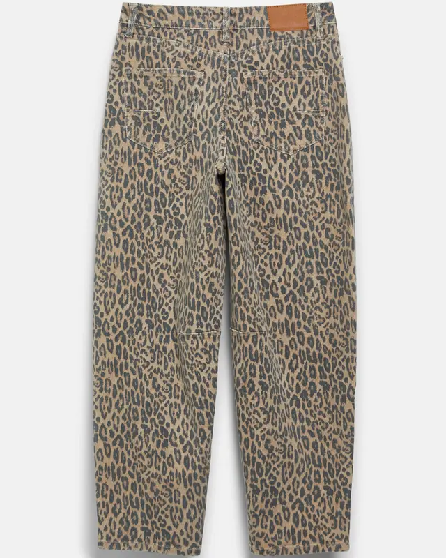 S. Oliver Barrel Jeans Leo Print - Sand