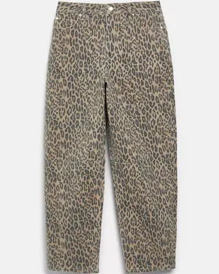 S. Oliver Barrel Jeans Leo Print - Sand