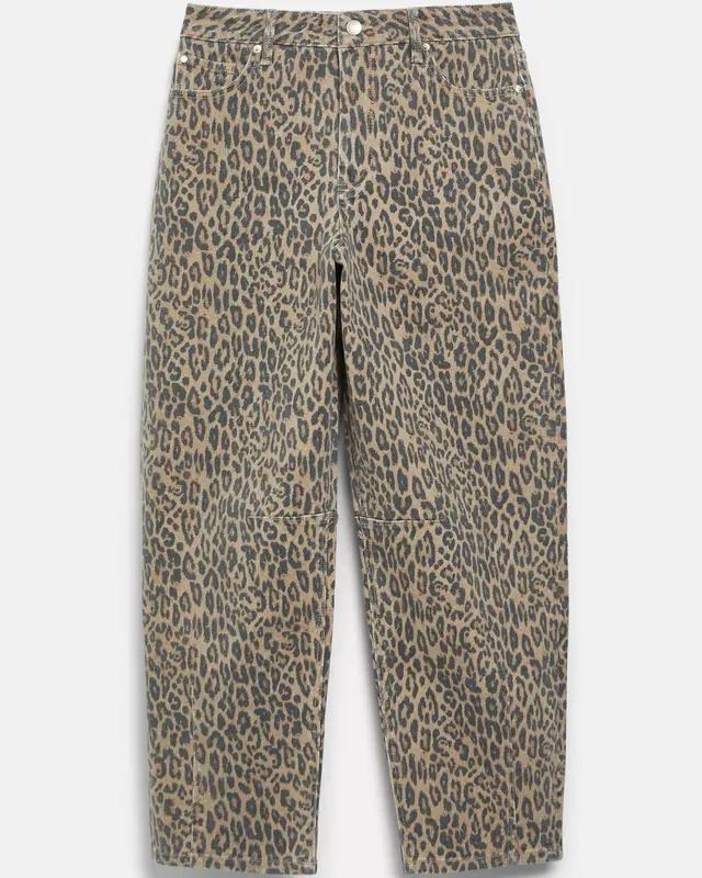 S. Oliver Barrel Jeans Leo Print - Sand