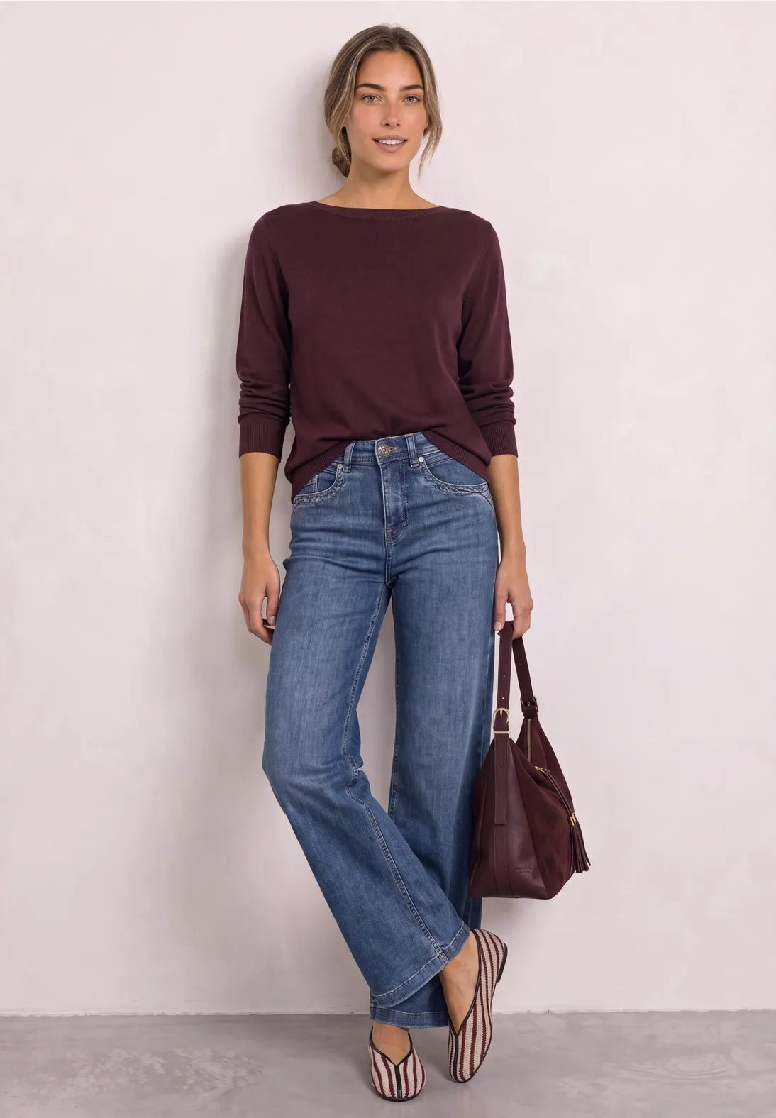 Street One Basic Jumper - Rustic Rouge