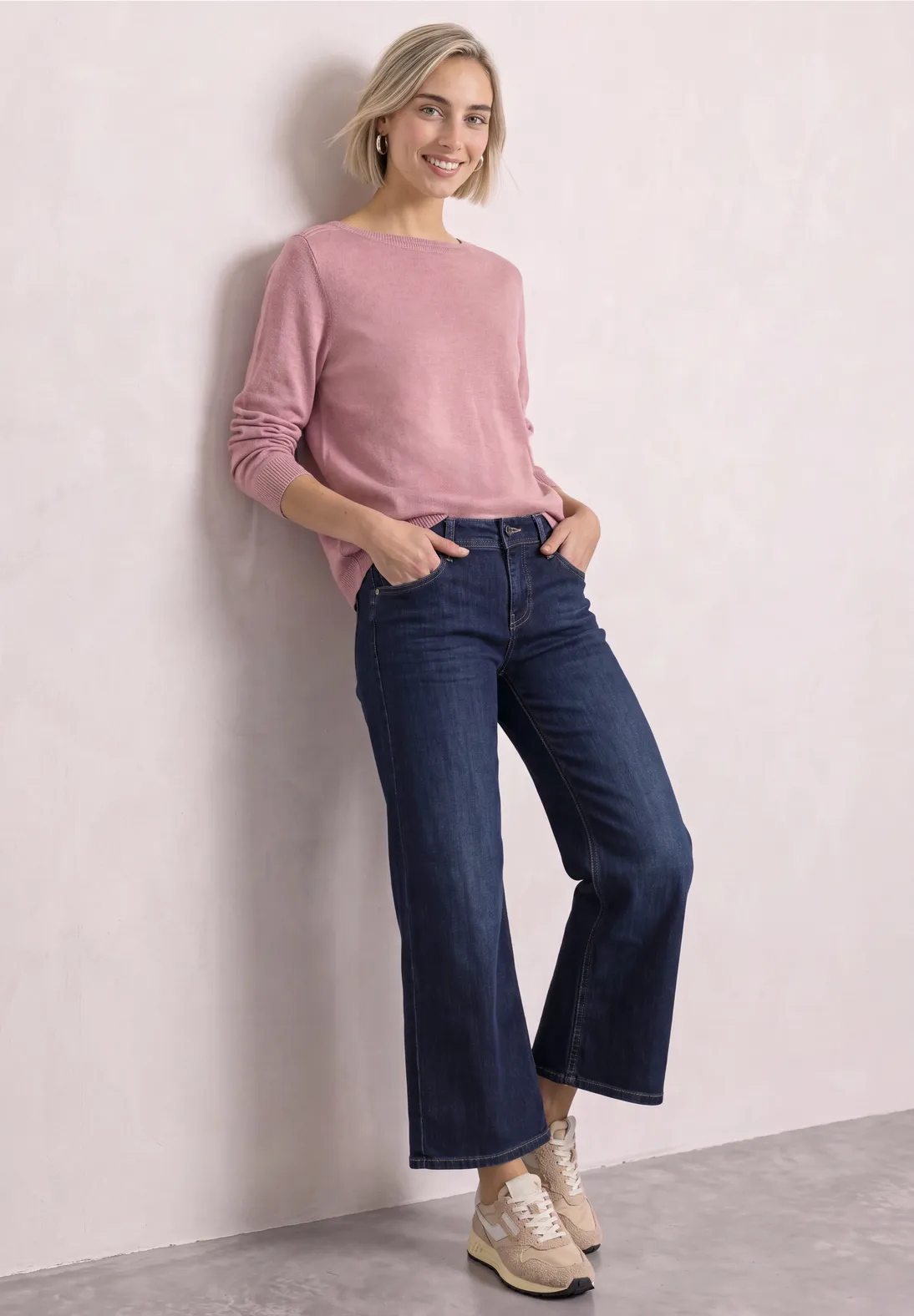Street One Boothals Trui - Vintage Blush Melange
