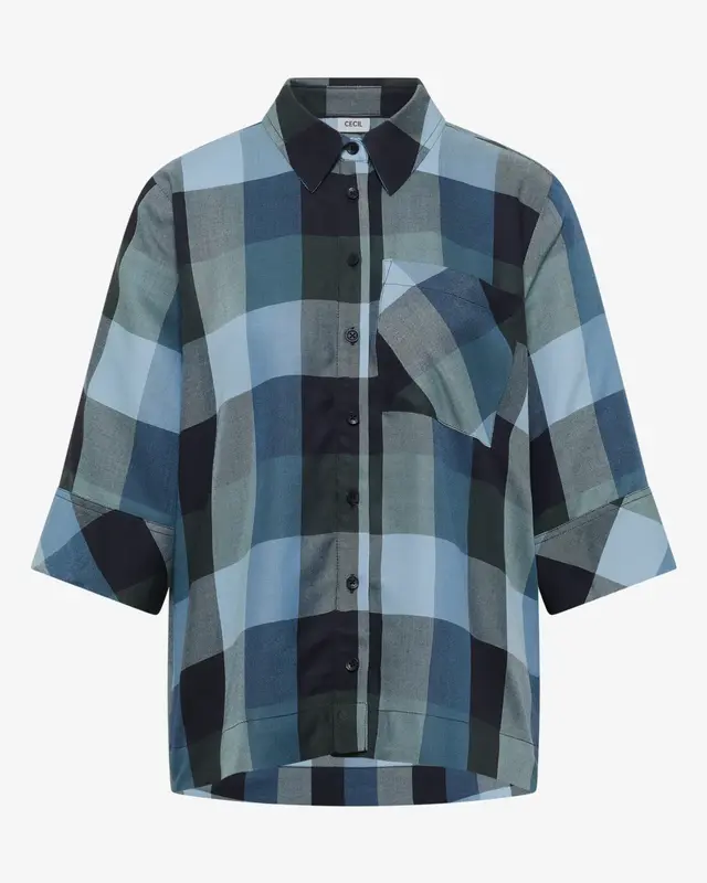 Cecil Ruit Overhemd Korte Mouwen - Urban Dark Blue