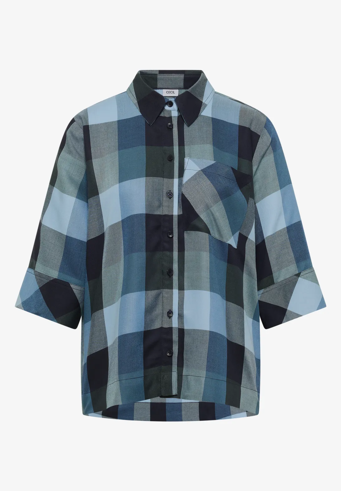 Cecil Ruit Overhemd Korte Mouwen - Urban Dark Blue
