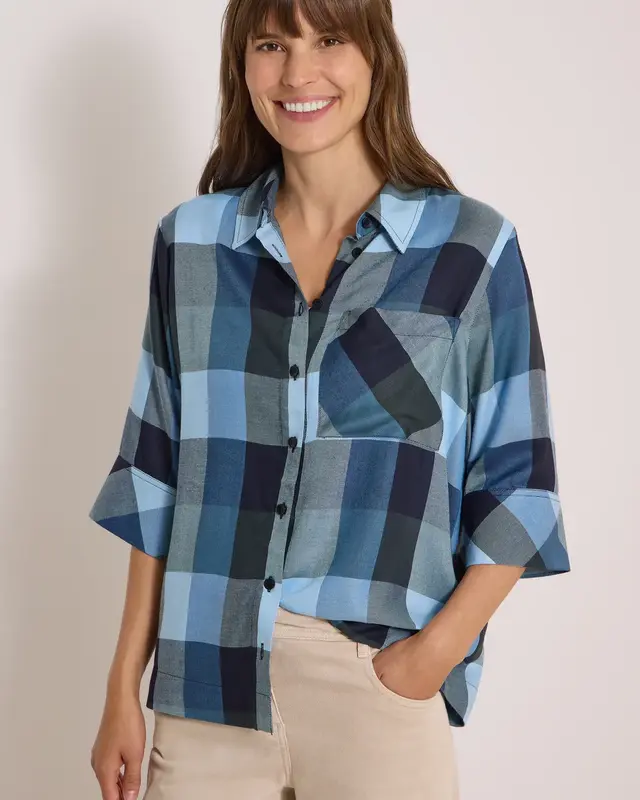 Cecil Checkered Shirt - Urban Dark Blue