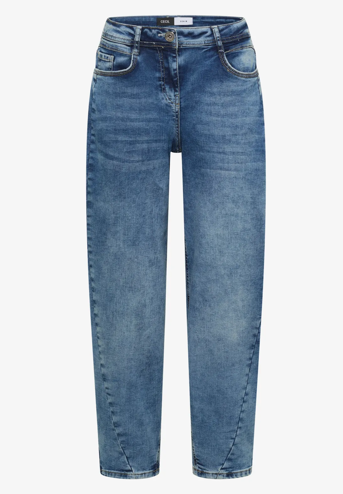 Cecil Barrel Jeans Scarlett - Light Blue Used Wash