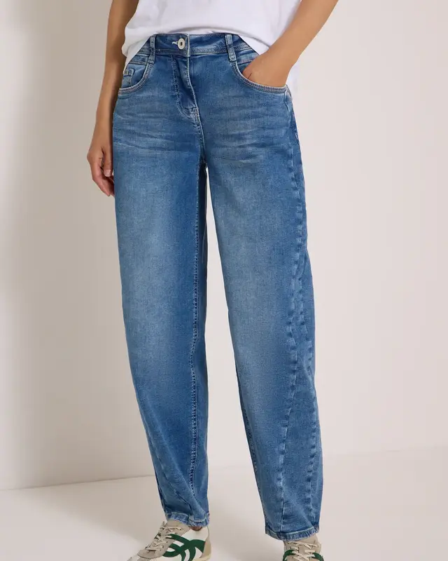 Cecil Barrel Jeans Scarlett - Light Blue Used Wash