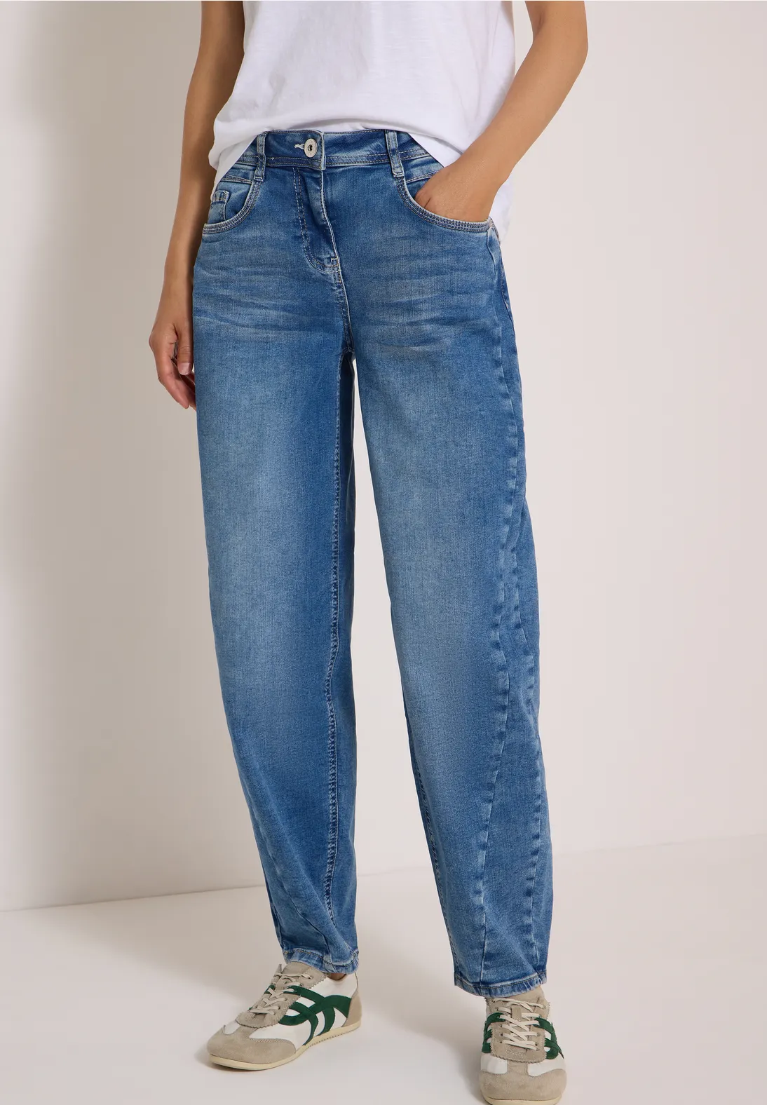 Cecil Barrel Jeans Scarlett - Light Blue Used Wash