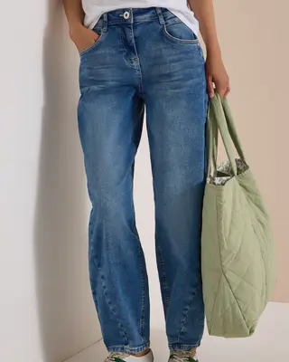 Cecil Barrel Jeans Scarlett - Light Blue Used Wash