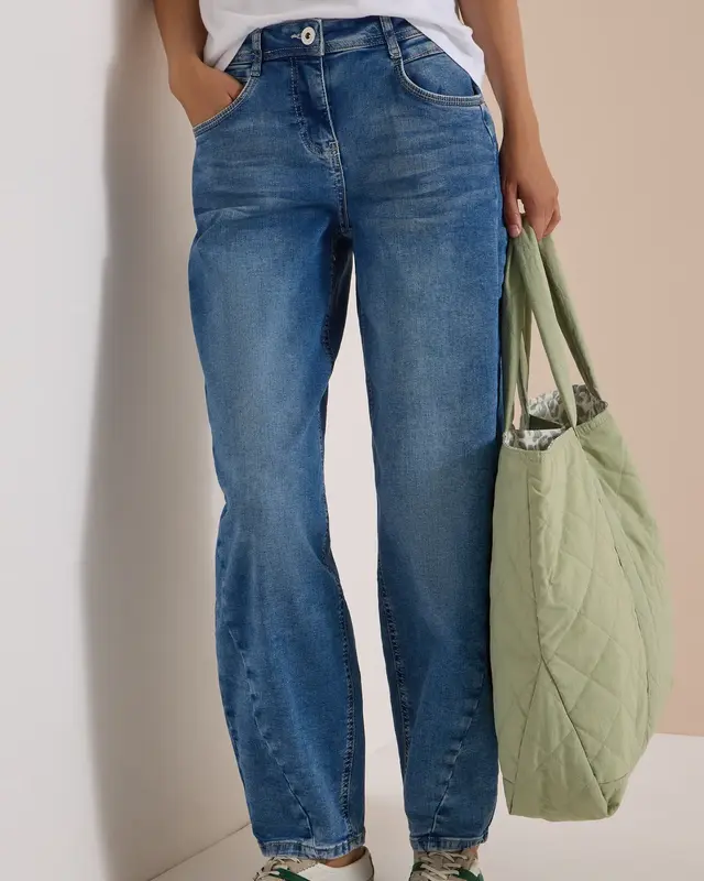 Cecil Barrel Jeans Scarlett - Light Blue Used Wash