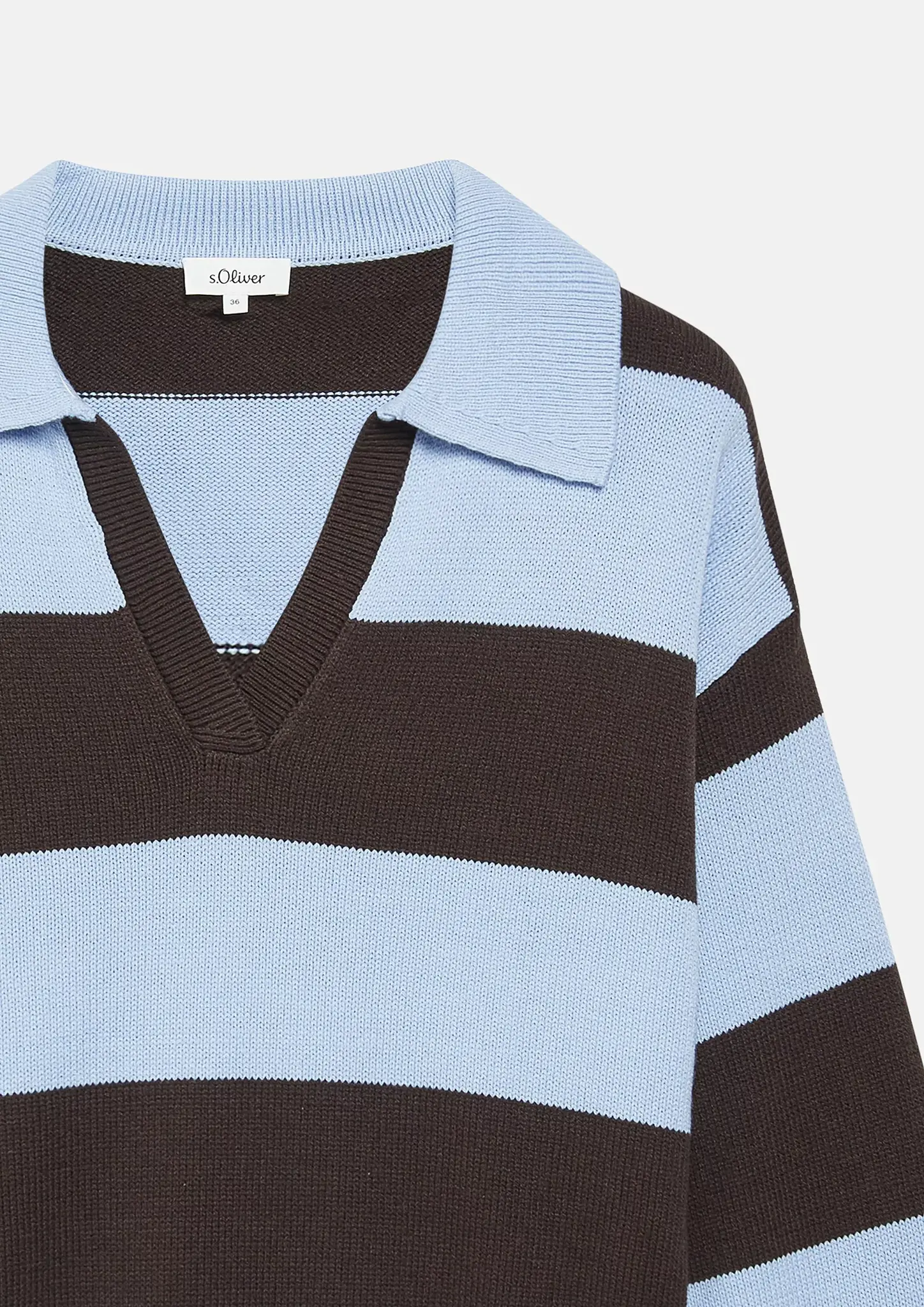 S. Oliver Knit Jumper with Polo Collar - Light Blue