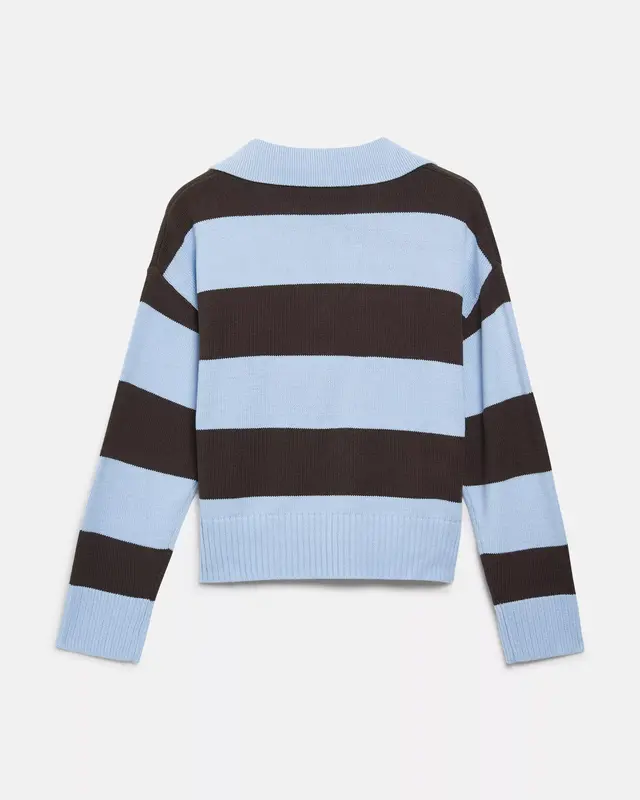 S. Oliver Strick Pullover mit Polokragen - Light Blue