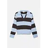 Knit Jumper with Polo Collar - Light Blue