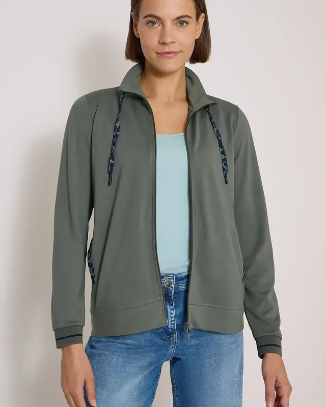Cecil Cardigan mit Zipper - Dried Olive Green