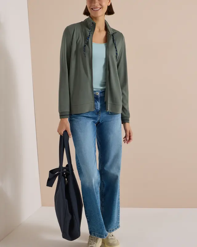 Cecil Cardigan mit Zipper - Dried Olive Green