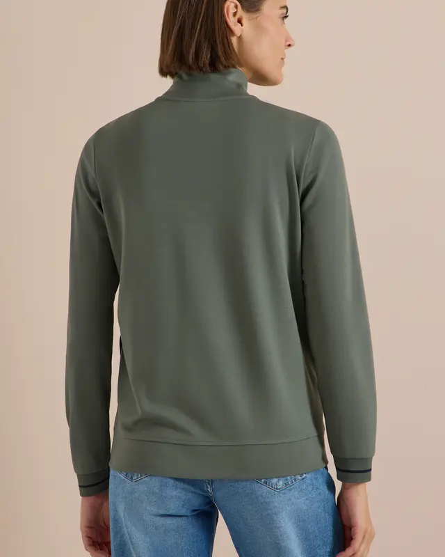 Cecil Cardigan with Zipper - Dried Olive Green