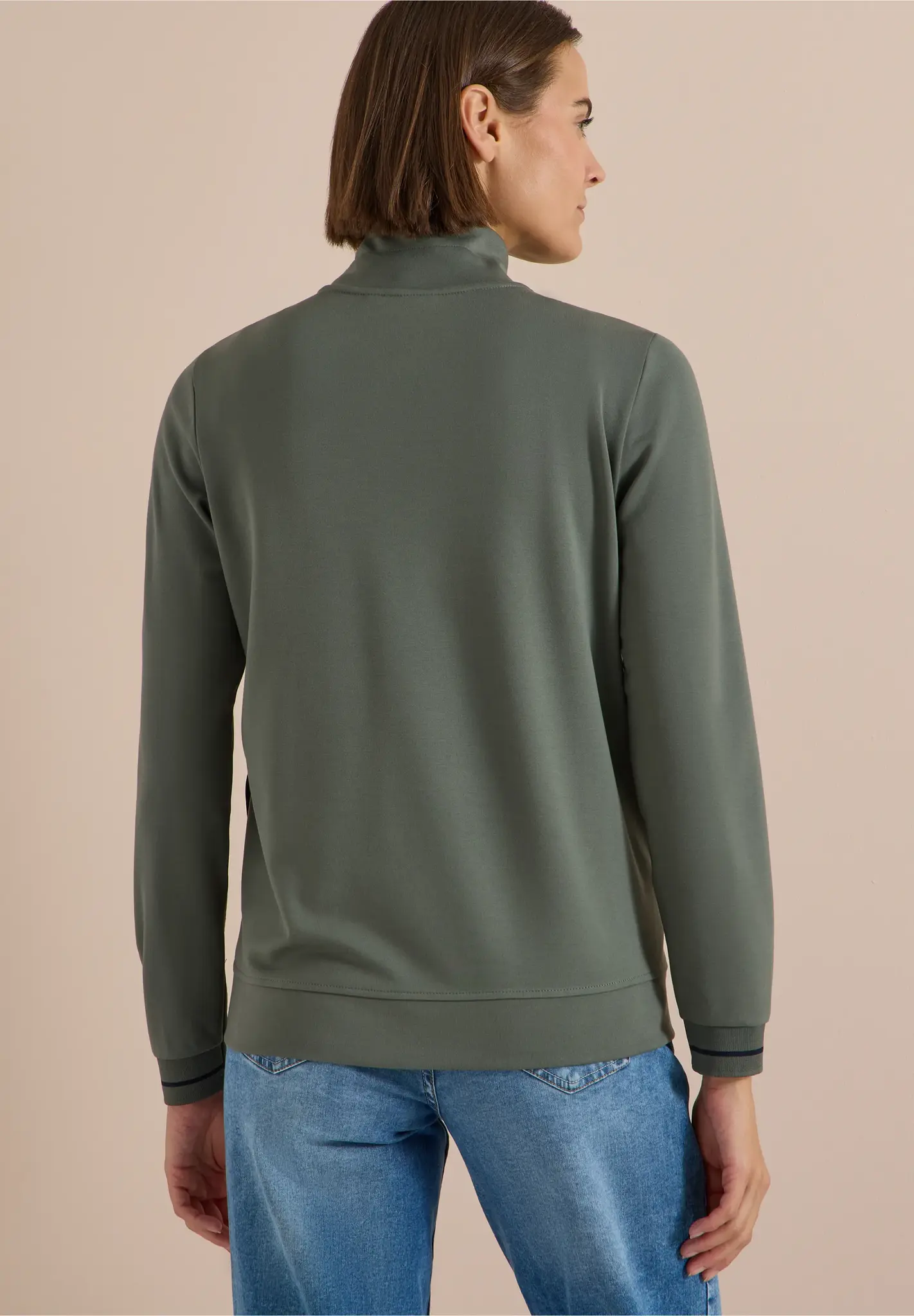 Cecil Cardigan with Zipper - Dried Olive Green