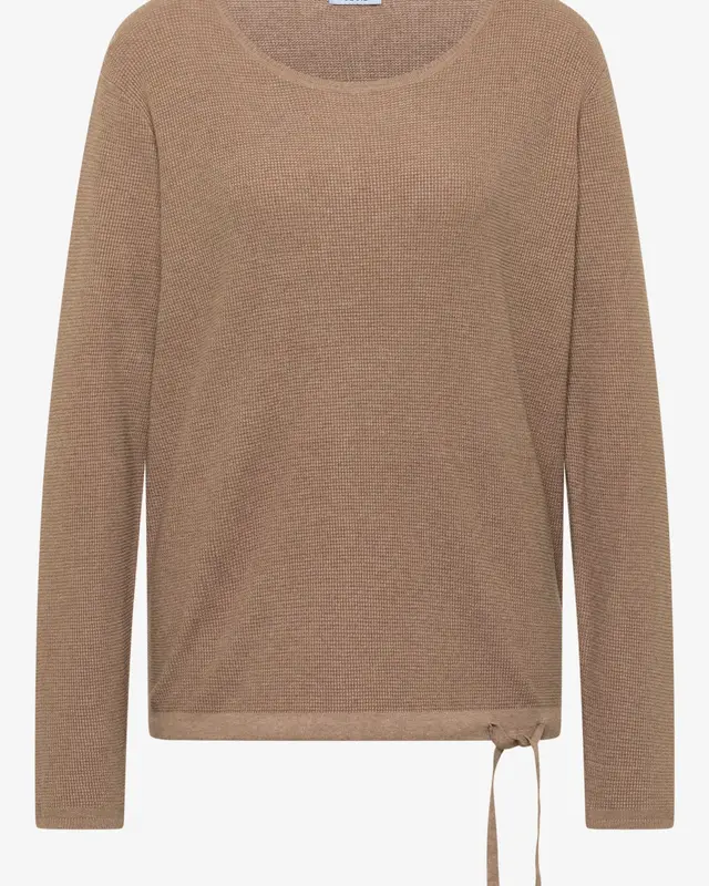 Cecil Struktur Pullover - Creamy Mocha Melange