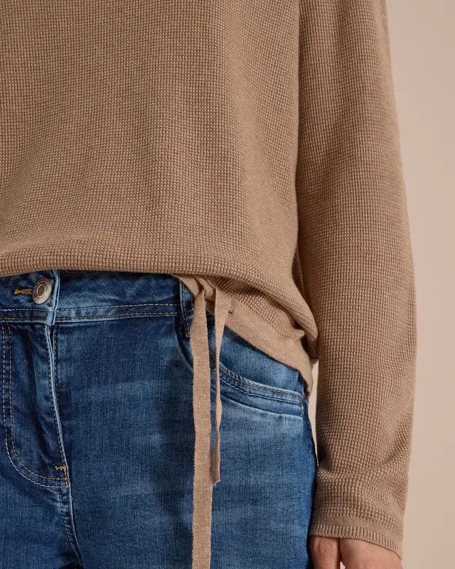 Cecil Struktur Pullover - Creamy Mocha Melange