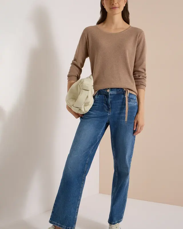 Cecil Struktur Pullover - Creamy Mocha Melange