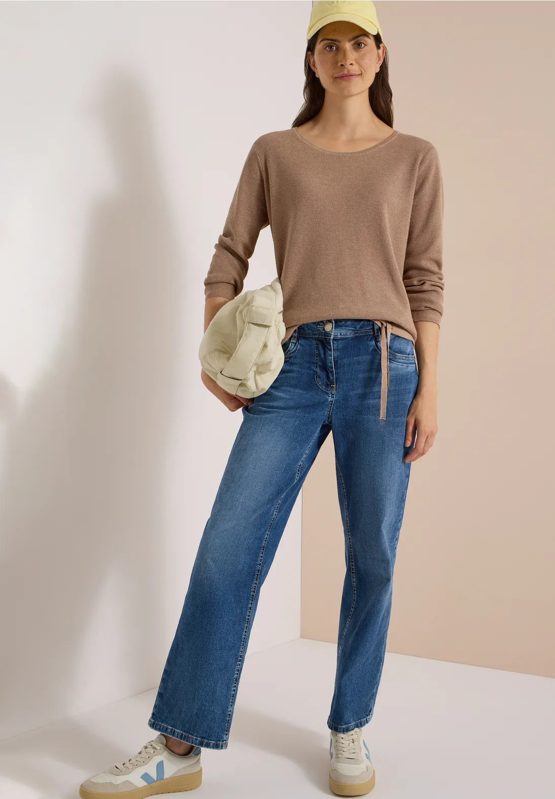 Cecil Struktur Pullover - Creamy Mocha Melange