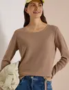 Cecil Struktur Pullover - Creamy Mocha Melange