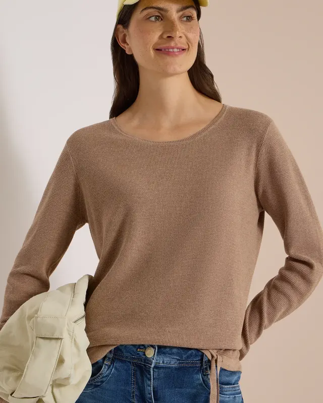 Cecil Trui met Structuur - Creamy Mocha Melange