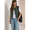 Teddy Vest Softshell Detail - Dried Olive Green