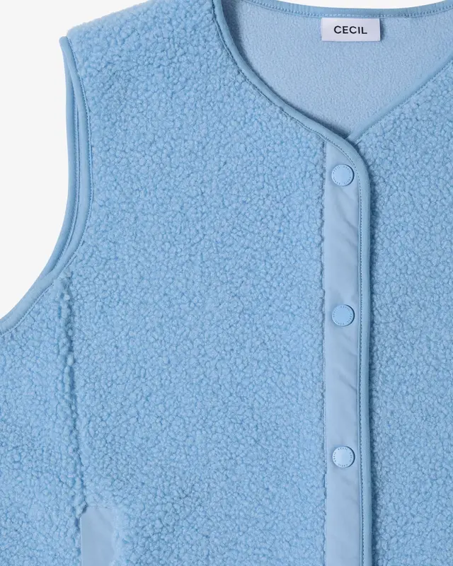 Cecil Teddy Jacket Softshell Detail - Easy Blue