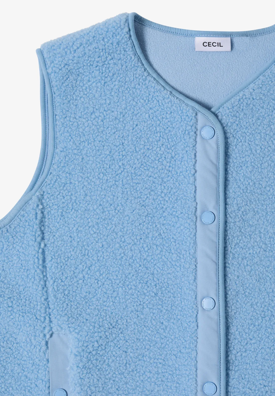 Cecil Teddy Jacket Softshell Detail - Easy Blue