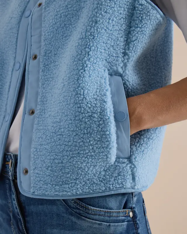 Cecil Teddy Jacket Softshell Detail - Easy Blue
