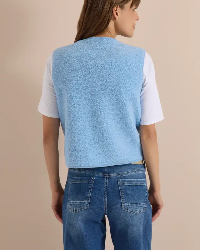 Cecil Teddy Jacket Softshell Detail - Easy Blue