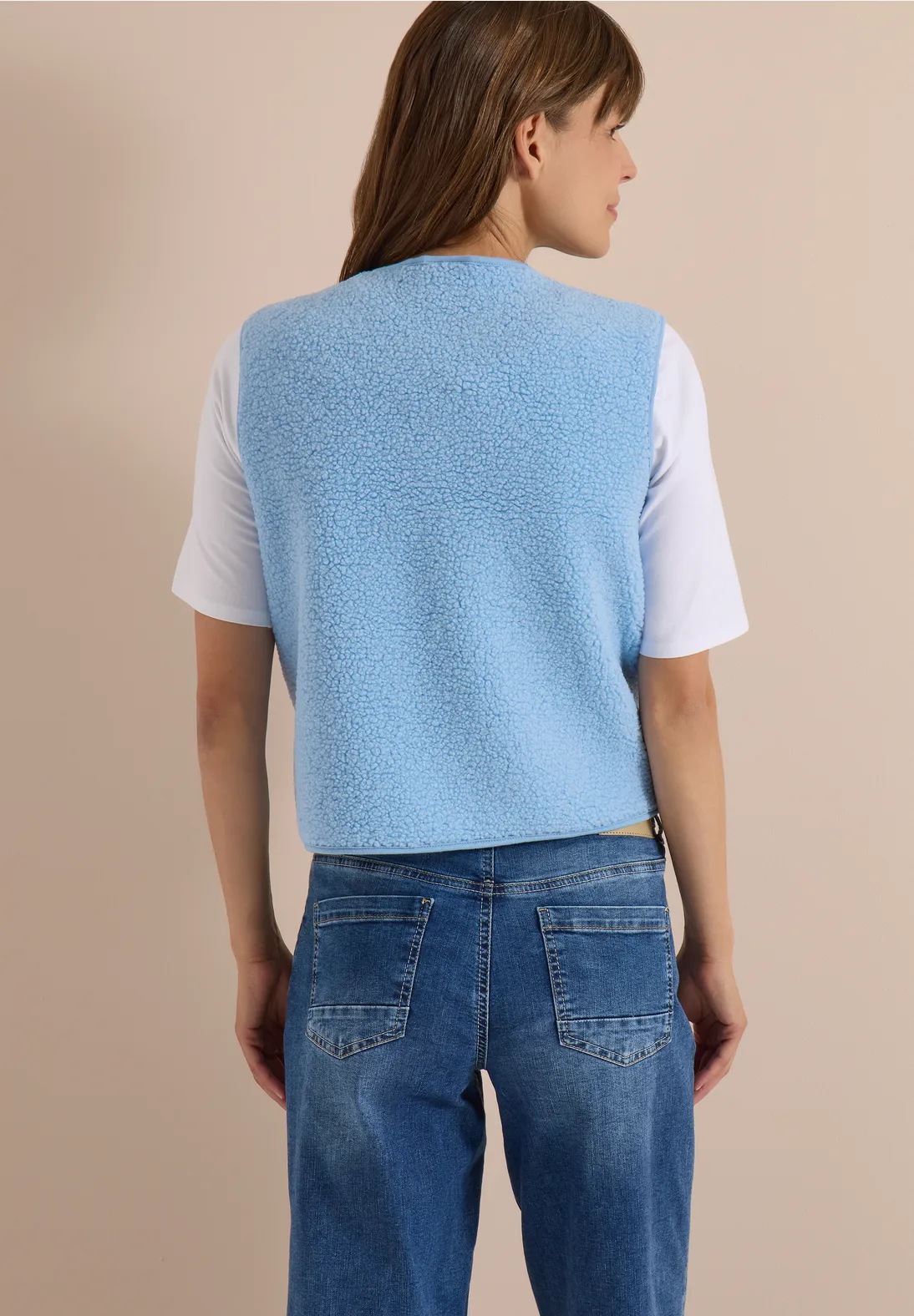 Cecil Teddy Jacket Softshell Detail - Easy Blue