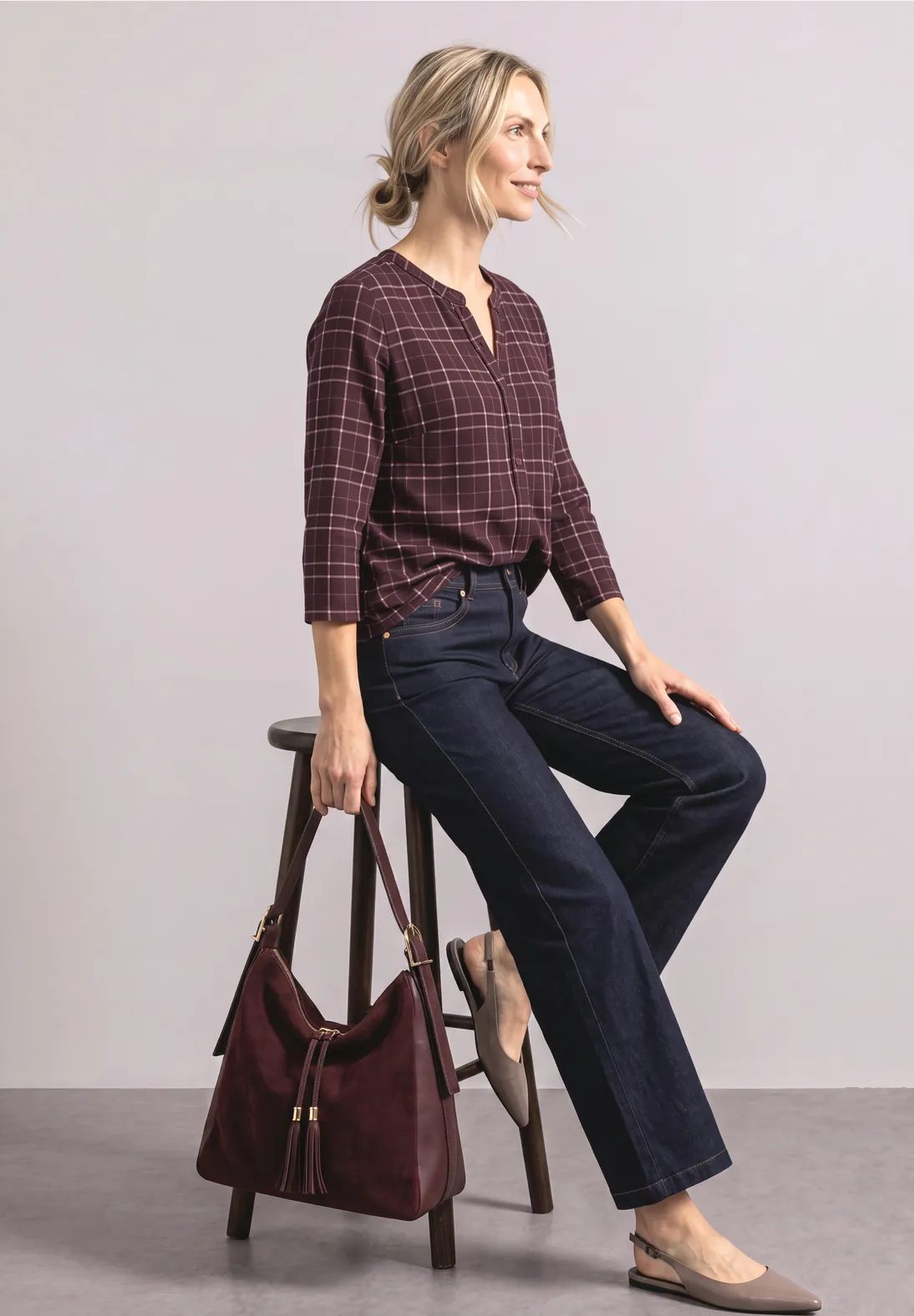 Street One Jersey Shirt 3/4-Arm - Rustic Rouge
