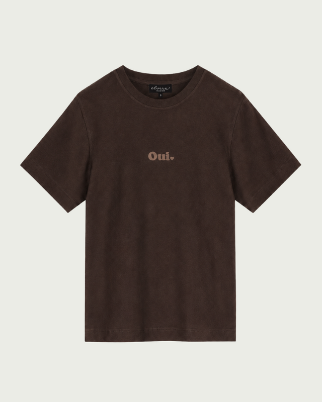 Elvira Collections T-Shirt Oui - Dark Coffee
