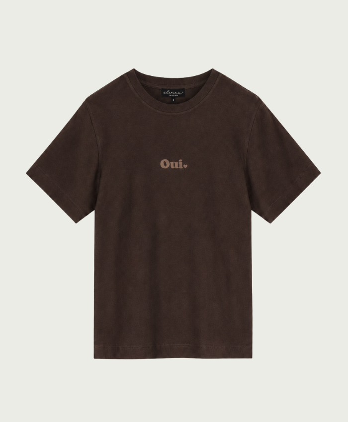 Elvira Collections T-Shirt Oui - Dark Coffee